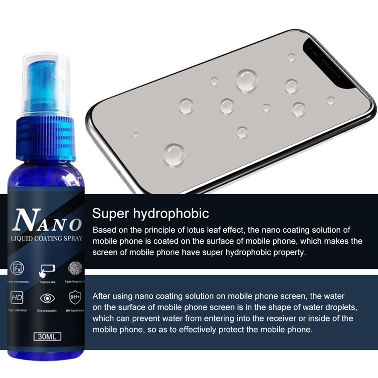 Nano  Screen Protector Fade Fi - Oleophobic Coating Spray avis et prix